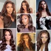 13x6 HD Lace Frontal Wigs Dark Brown Body Wave Human Hair Wigs Chocolate Brown 36 inches Front Wig Brazilian Pre Plucked 4
