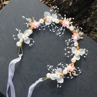 Children's Day Pearl Hairband Girl Performance Sweet Accessories Korean Version Super Immortal New Ribbon Flower Gift - Image 2