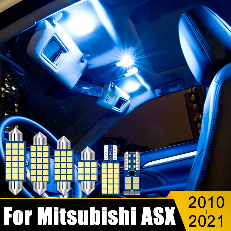 

For Mitsubishi ASX 2010-2013 2014 2015 2016 2017 2018 2019 2020 2021 9PCS Car Dome Reading Lights Vanity Mirror Lamps Trunk Bulb