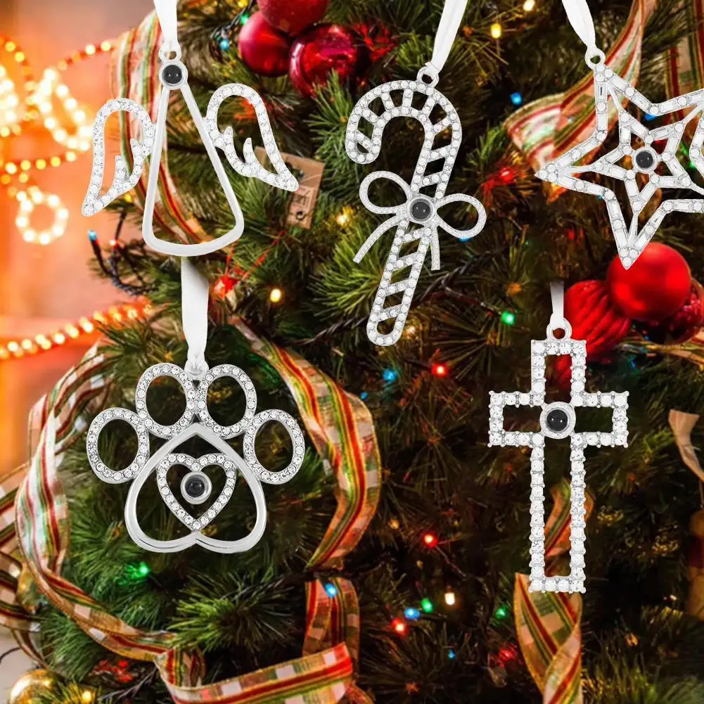 Projection Christmas Ornament With Picture Inside Pendant Christmas Tree Hanging Decoration for Family Friends