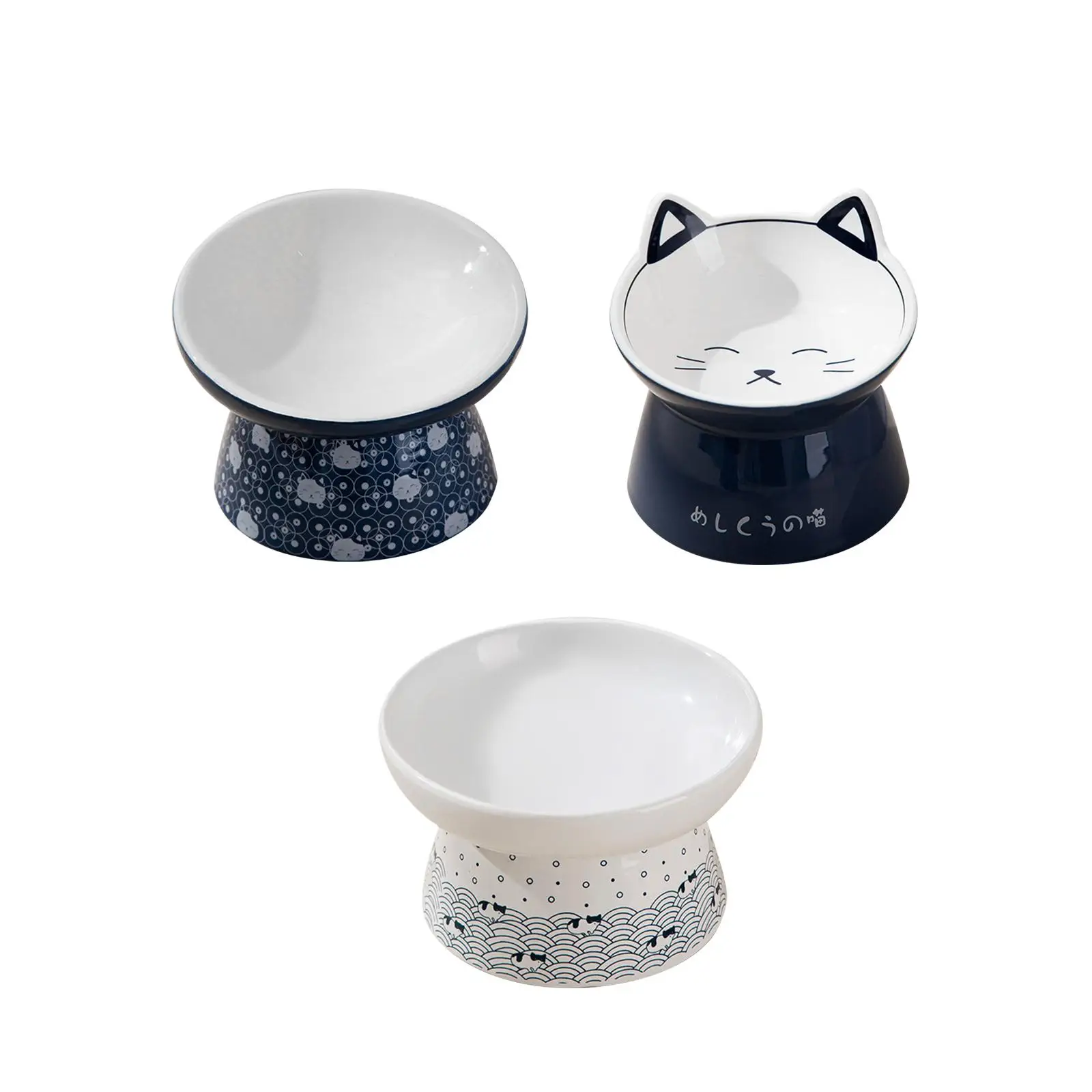 Ceramic Cat Food Bowl, Lovely Pattern, Cat Feeding, Wet Food Watering Accessory,