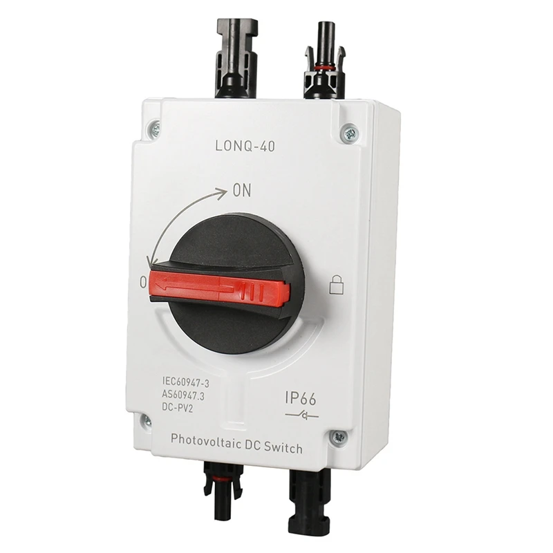 1Set PV Solar Photovoltaic Disconnect Switch, LONQ-40 DC Isolator Solar Switch DC1000V 4P