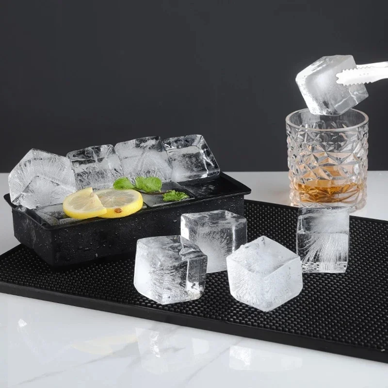 4/8 Grid Ice Cube Silicone Mould Chocolate Mould Tray Ice Maker Mold 3D Form Whiskey Hockey DIY Maker Kitchen Tools