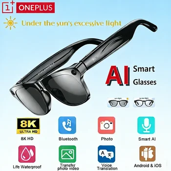 Oneplus AI Smart 8k Glasses Chat Gpt Bluetooth Touch Sport Sunglasses 100mp Camera Bluetooth Calling Music Player