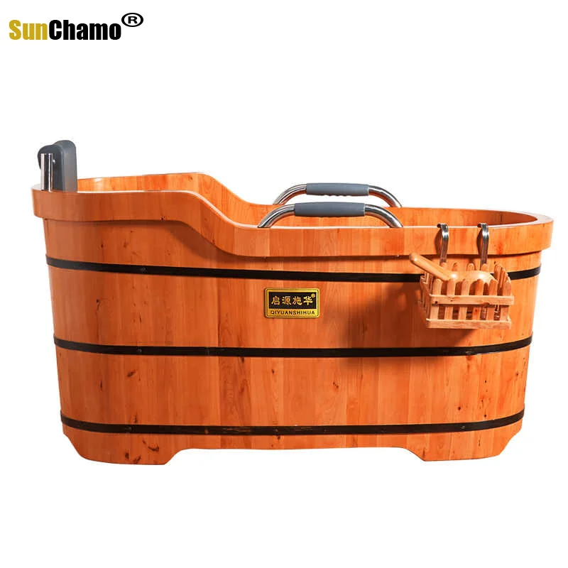 High Quality Cedar Barrel Bath Tub Security Seat Support Bathtub for Adult Shower Cushion Solid Wood Sauna Spa
