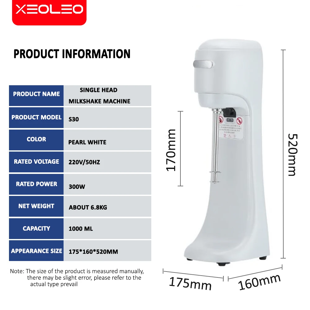 Xeoleo Milkshake machine Stainless Steel Milk Shake Machine Double