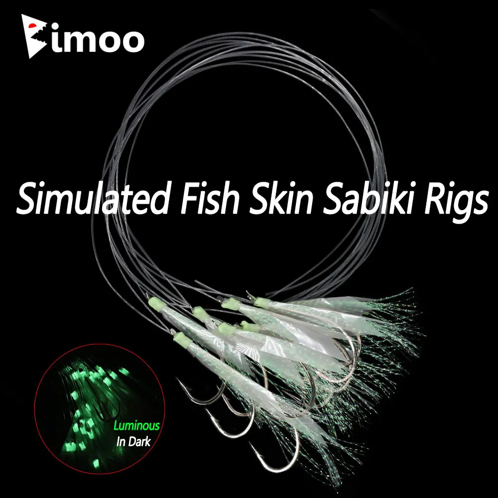 5 Cappe Luminose Polpo Sgombro Piume Sabiki Esca Rigs con String Lure Pesca Calamari Maratona RigsTackle Set di esche da pesca  18