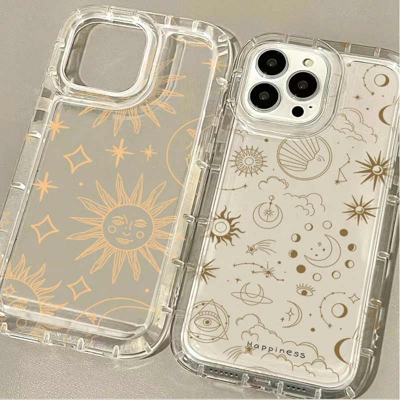 Sun Moon Stars Transparent TPU Phone Case