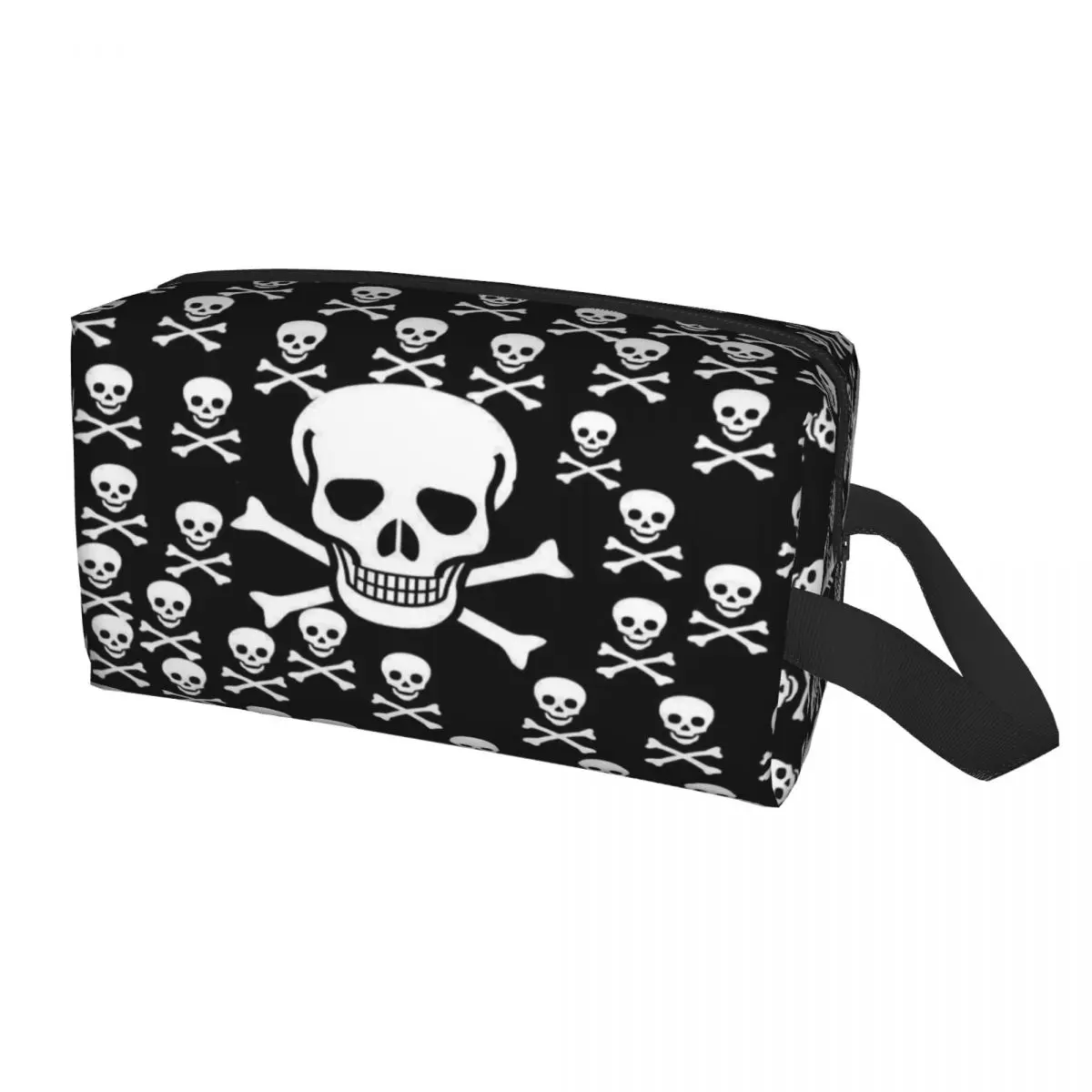 

Custom Skull Print Travel Cosmetic Bag Women Horror Skeleton Death Toiletry Makeup Organizer Lady Beauty Storage Dopp Kit