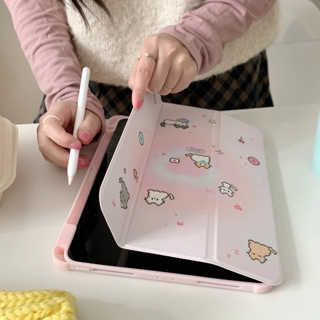 Cute Stand Case with Pencil for iPad