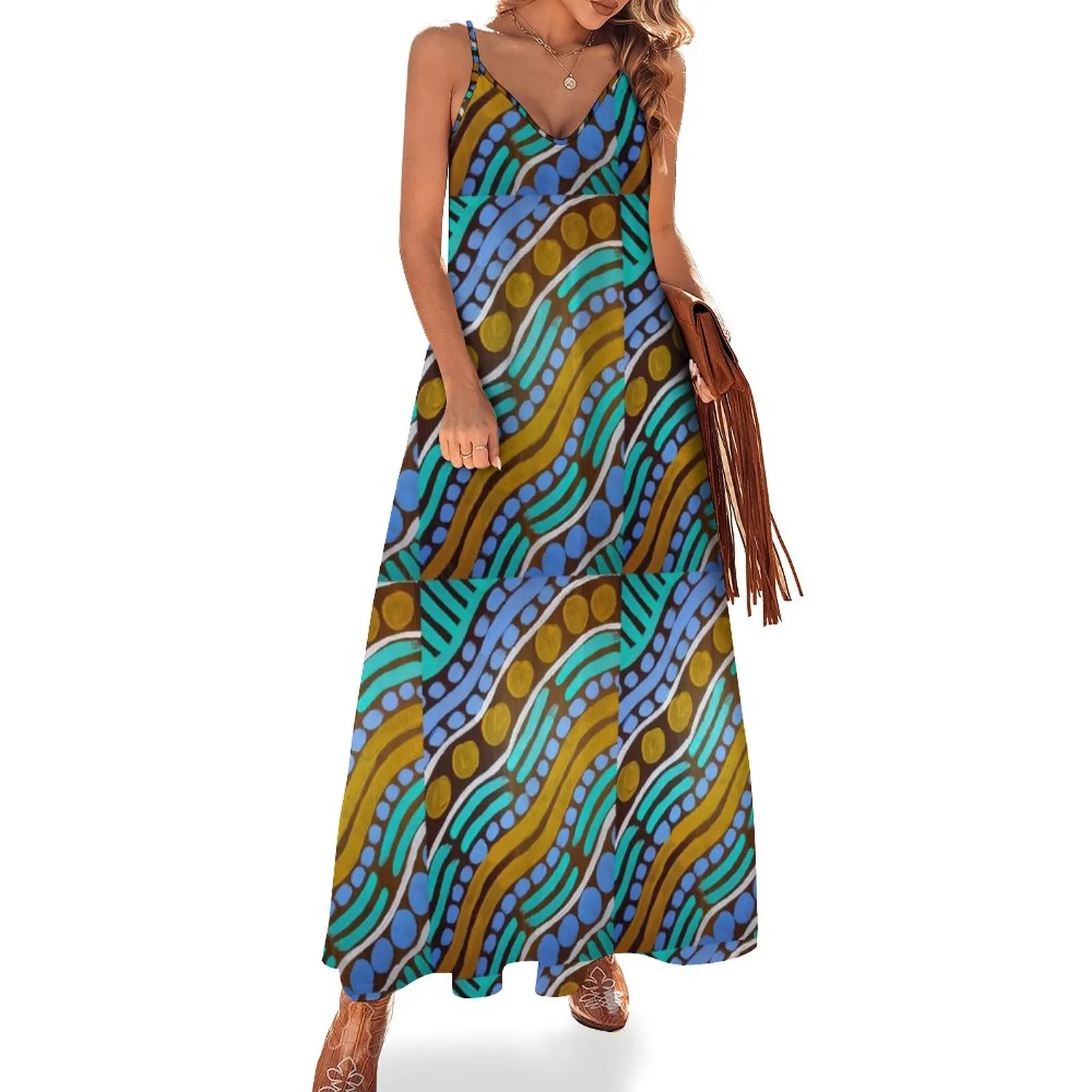 

Bush Fruits (Quandongs and Apricots) Sleeveless Dress Long dress woman cocktail dresses