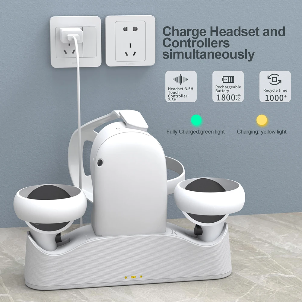 

Charging Dock for Oculus Quest 2 Headset Controller,Charging Station for Meta Quest 2 Touch Controller oculus charger quest 2