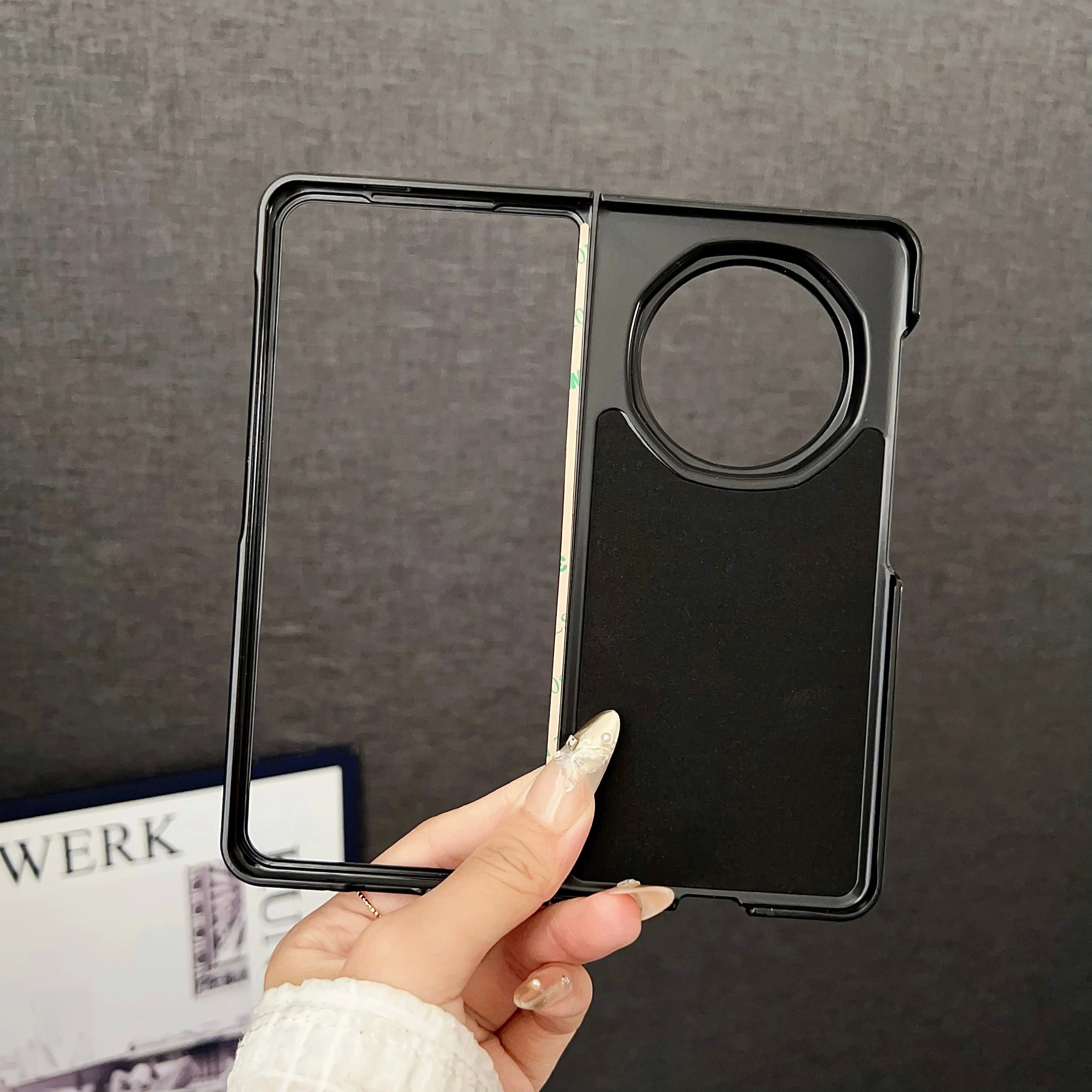 Luxury PU Cloth Magnetic Wireless Charging Protective Back Cover Case for Huawei Honor Magic V5