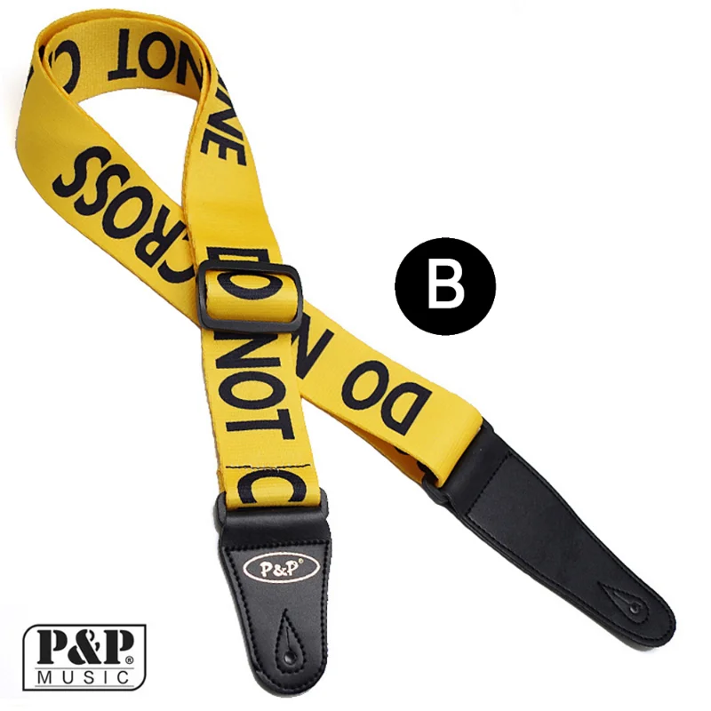 P & P-Guitar Strap Individuality Thermal Printing, Police Line, Electric Acoustic, Folk Guitar Bass