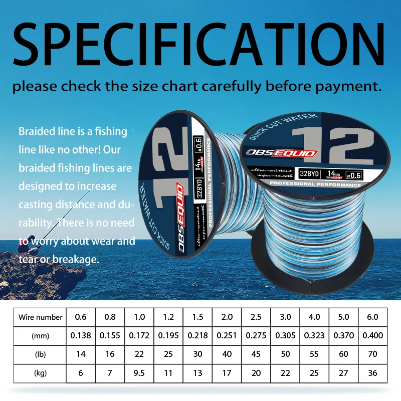OBSEQUIO X12 Strands 300M/500M PE Braided Fishing Line Japan Durable Multifilament Fishing Line Super Smooth Carp fishing line