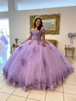 Lilac Quinceanera Dresses by BOMARIS – Lace Off‑Shoulder