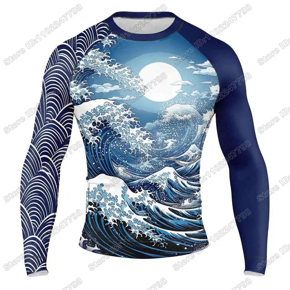 Men Rashguard Jiu Jitsu BJJ MMA Sports Shirt