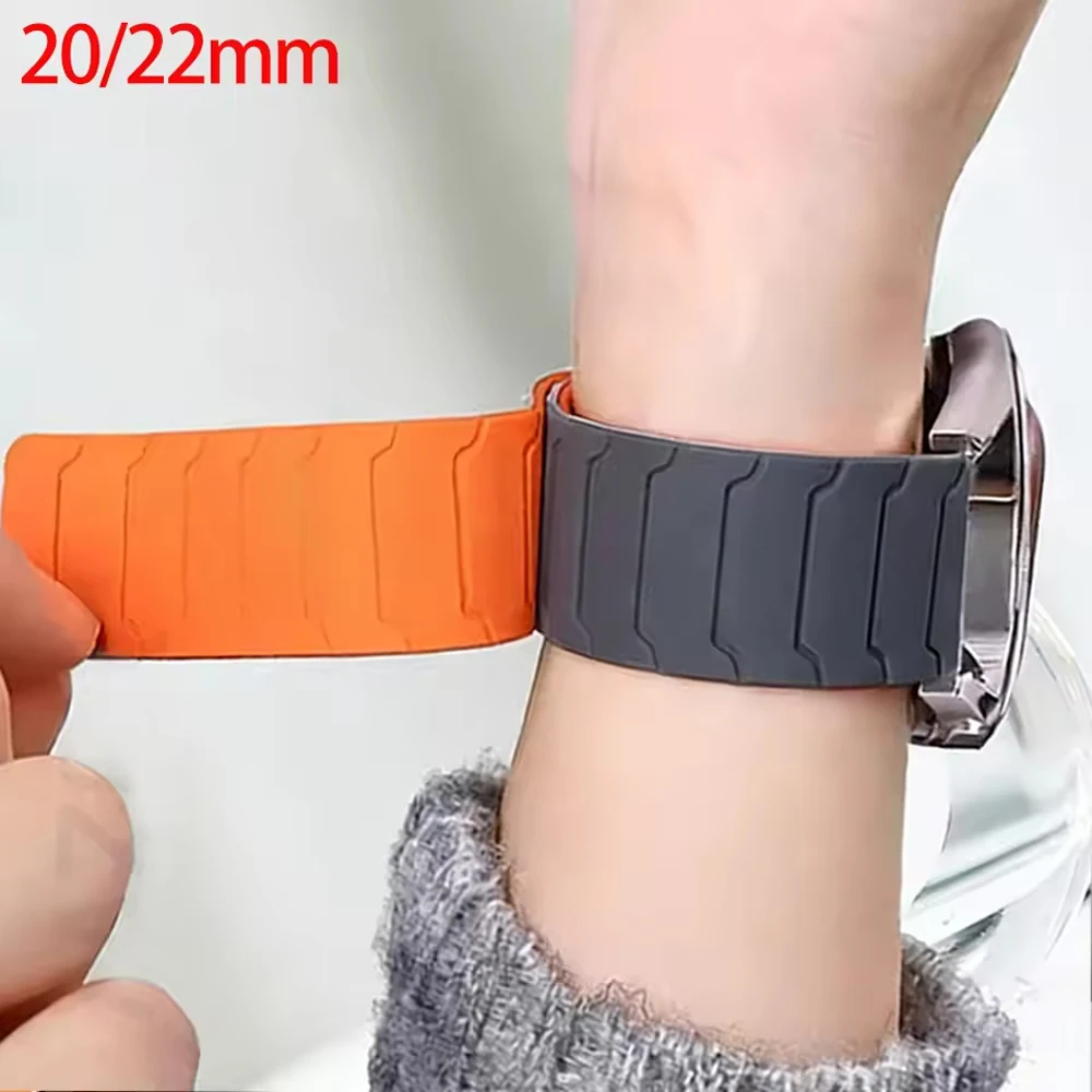 Magnetic Silicone Loop Band for Smartwatches (20/22mm)