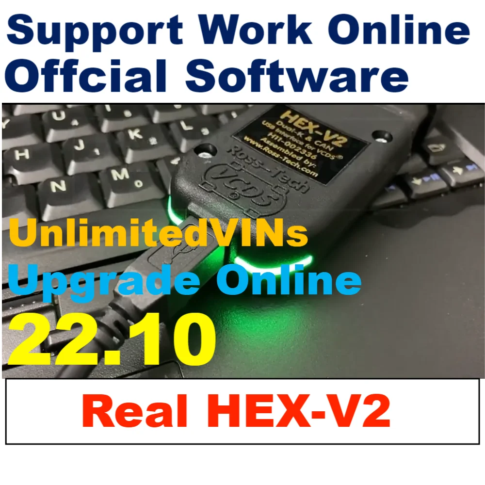 

【2023 New】Real Hex V2 Update Online For Vagcom VAG COM HEX V2 USB Interface For VW AUDI Skoda Seat Supports CAN Unlimits