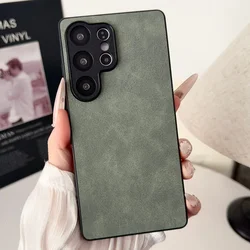 Vintage Suede Leather Shockproof Phone Case for Galaxy Note20 Ultra (Green)