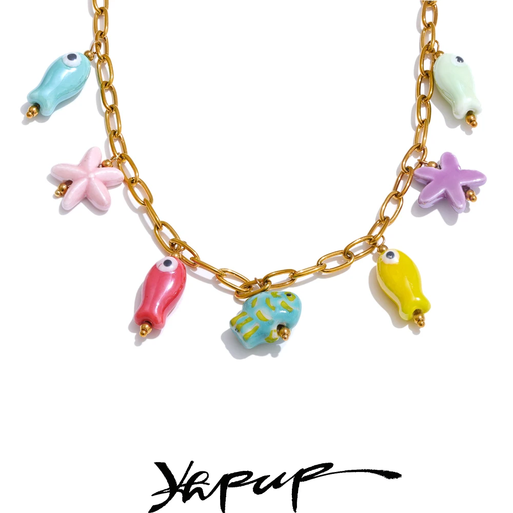 Yhpup Stainless Steel Bracelet Necklace