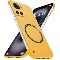 Magnetic Slim Frameless Phone Case - Matte Anti - Scratch Hard PC Cover, Shockproof Armor - OnePlus Ace (Yellow)