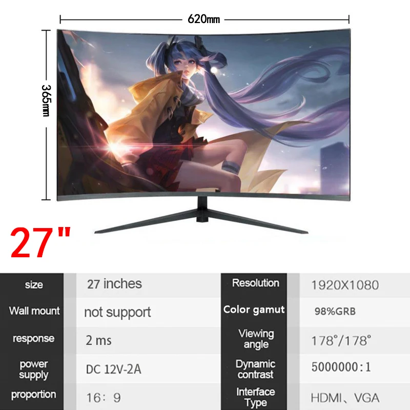 ̸ӿ Ŀ , LCD 75hz , PC 1080p HD ̹ , ũž HDMI ȣȯ , ǻ ÷, 27 ġ
