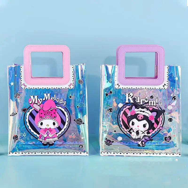 

Sanrio Подарочная сумка Kawaii Kuromi Mymelody прозрачная Большая вместительная сумка мультяшный милый подарок на день рождения сумка подарок для девушки