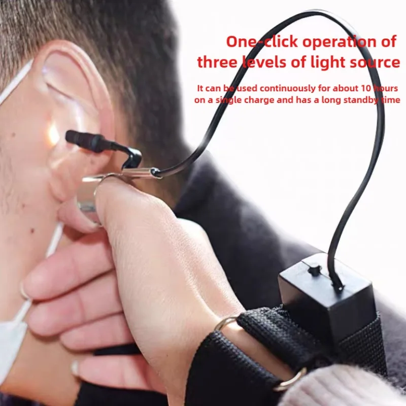 Professional LED Thumb Light Ear Pick Wax Removal Tool 3 Level Brightness USB Charging Ear Cleaner Care Tool