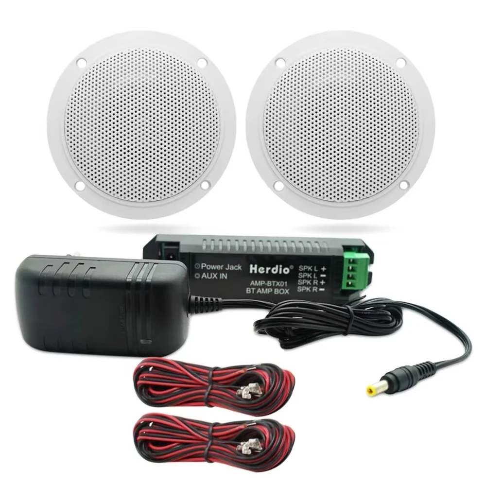 2PCS 4'' 160W Waterproof Speakers Marine Bluetooth Ceiling Speakers For Home Camper Golf Cart Boat With Flush Mount bluetooth speaker wall ceiling speaker marine speakers