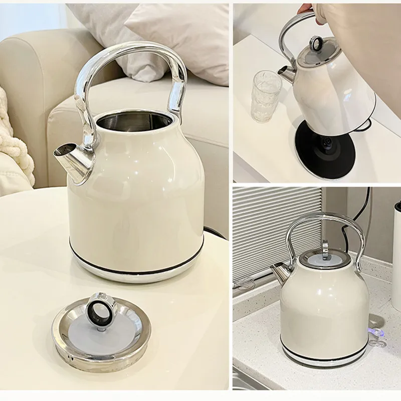 Stainless Steel 1700ML Electric Kettle Household Retro Water Boiling Kettle Fast Boiling Machine 220V 3