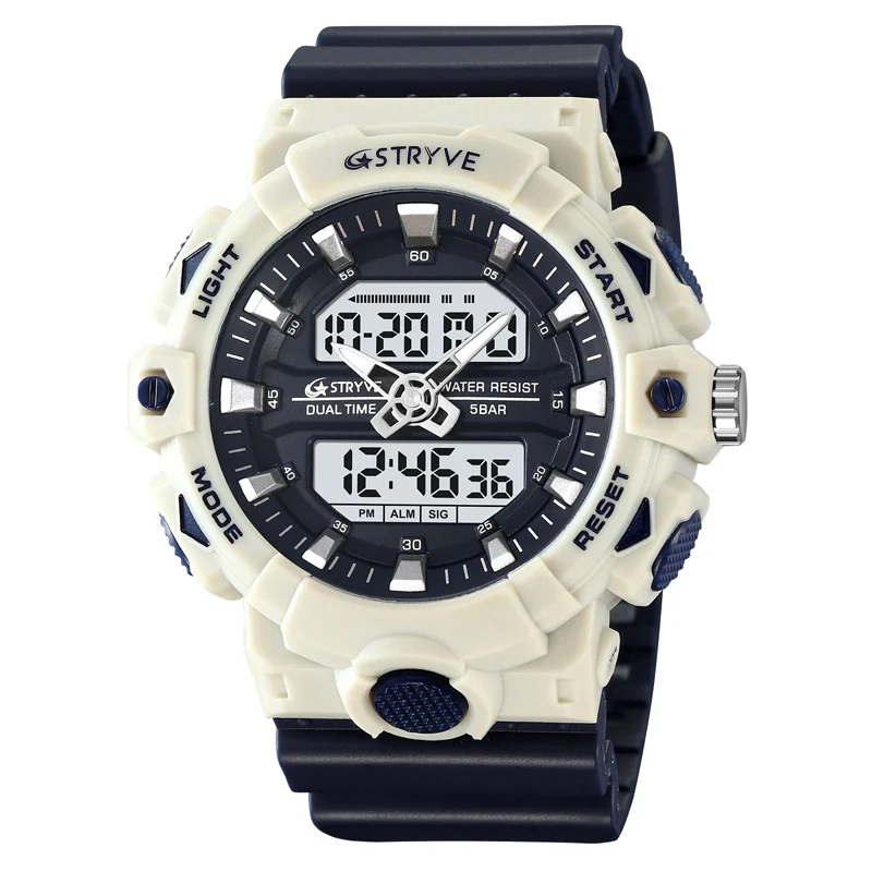 New STRYVE 8028 Men LED Digital Watches White Transparent Fashion Cool Outdoor Sports Watches Shock Waterproof Watch For Men 4