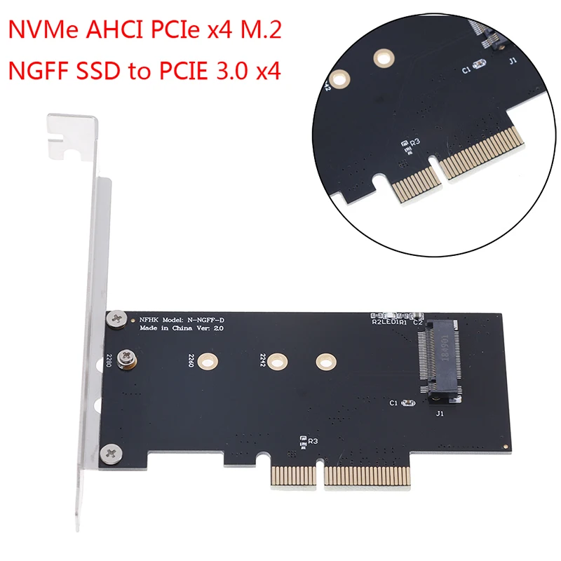 

Адаптер преобразователя NVMe AHCI PCIe X4 M.2 NGFF SSD в PCIE 3,0 X4