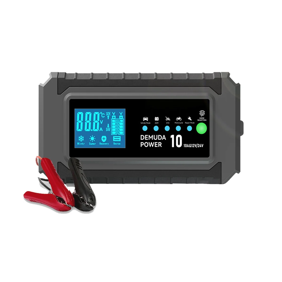 

12V 10A Automotive Battery Charger 24V 5A Car Battery Charger Fast Charging for GEL WET Lead Acid LCD US Plug