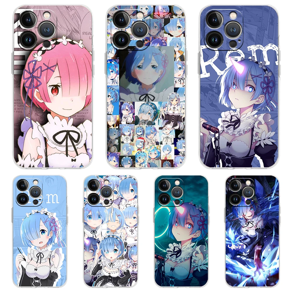 Ram Rem Rezero Case For Iphone 13 12 Pro Max Cover Transparent Soft For Iphone 11 Pro Max 7 8 Plus X Xs Xr Se Shell Fundas Aliexpress