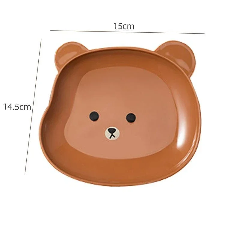 Little Bear Dinner Plate Cartoon Shape Desktop Trash Tray Snack Food Residue Fruit Plate