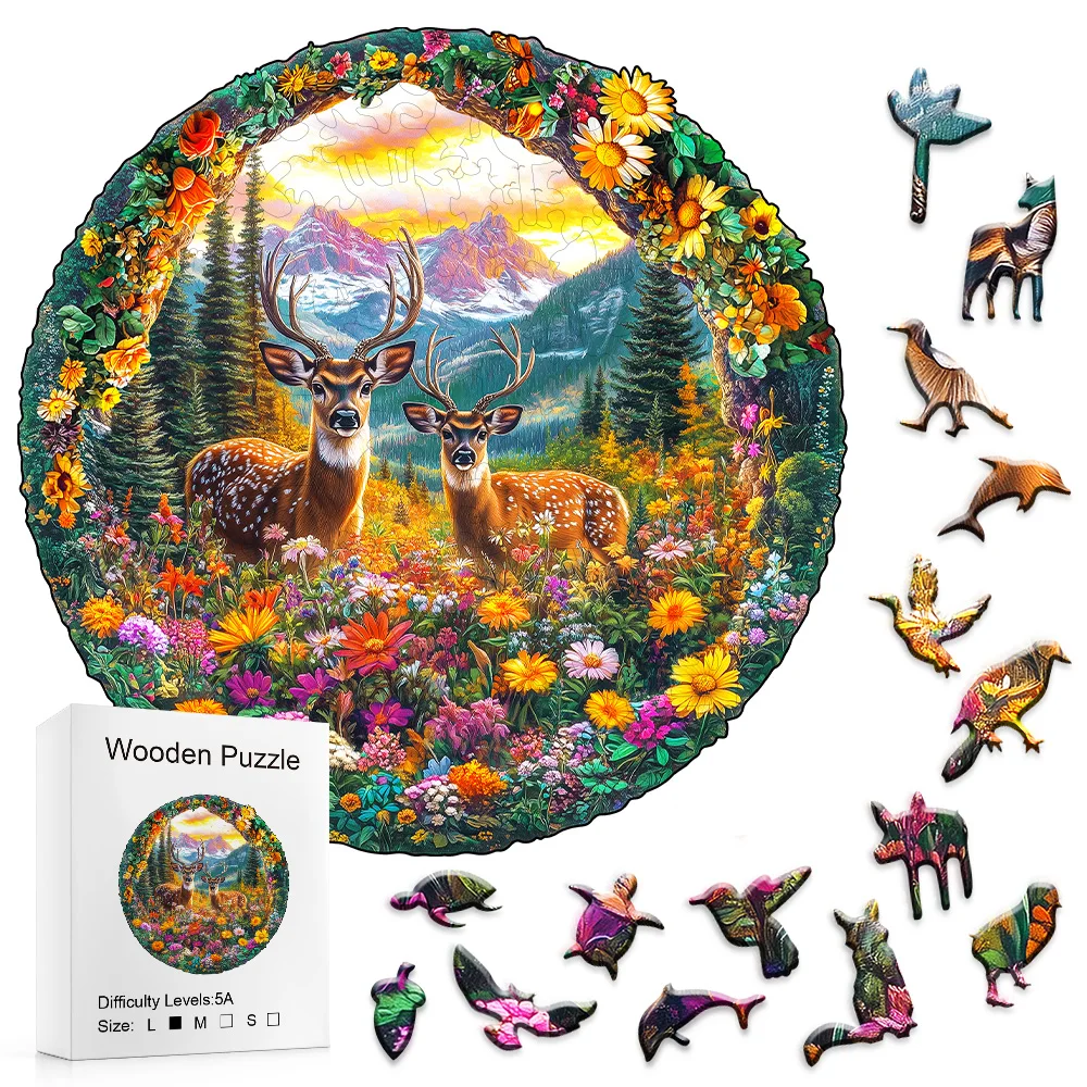 Forest Deer 3D Wooden Puzzle Adult Relaxation Craft Gift Challenge Family Game Gift for Male and Female Elderly jigsaw puzzles,wooden jigsaw puzzles,wooden puzzle toys,educational puzzles,mini jigsaw puzzle
