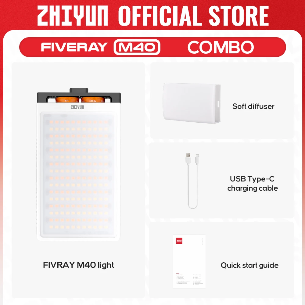 ZHIYUN ライト 40W M40 Amazon.com : ZHIYUN M40 LED Video Light 14000 Lux, CRI/TLCI