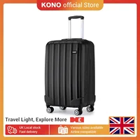 Kono 19/24/28inch Lightweight ABS Cabin Luggage, 4 Wheels Spinner, Vertical Strip Travel Trolley Case