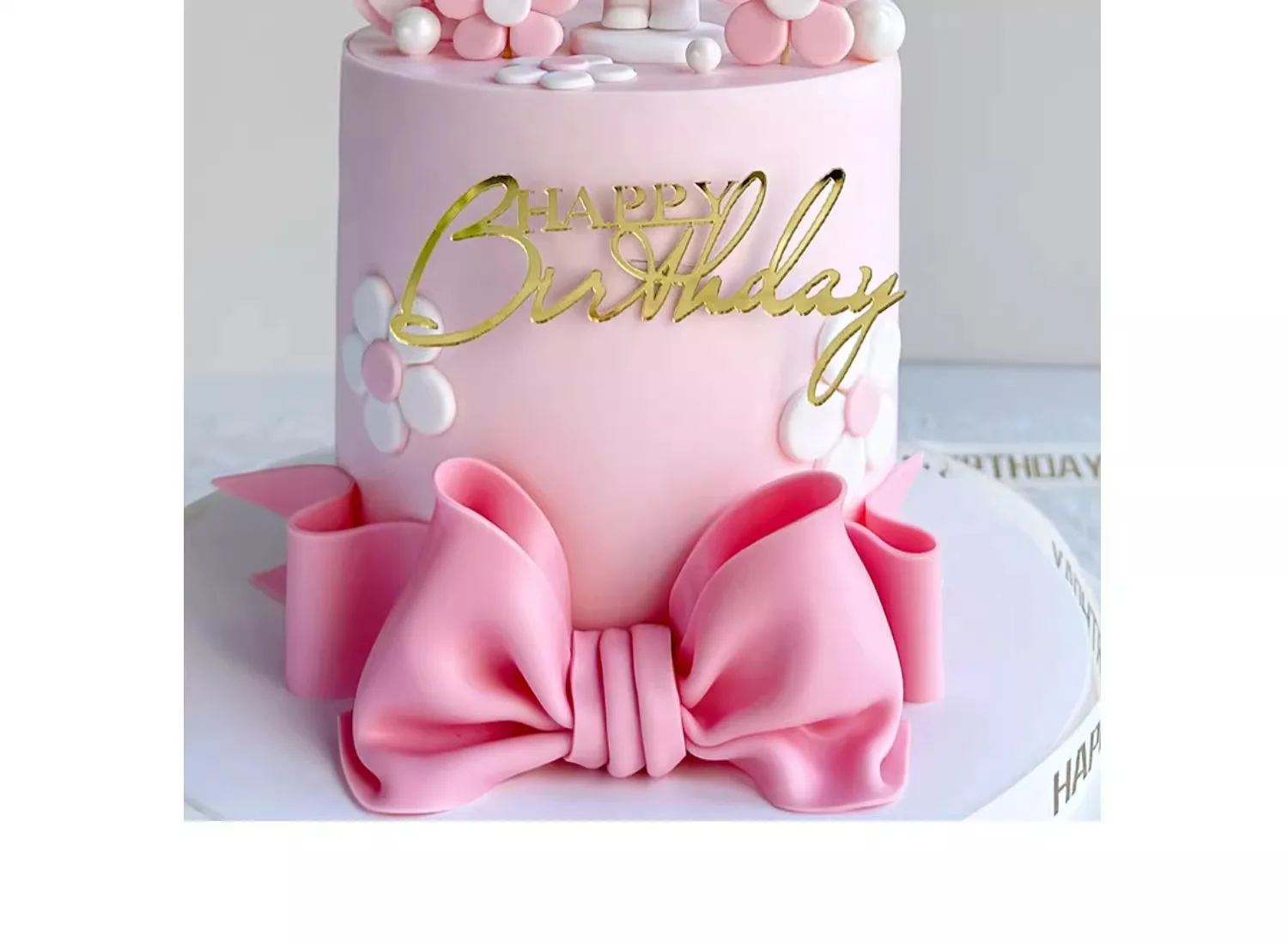 Kuchenaufsatz zum 1. Geburtstag für Prinzessinnen, schönes Mädchen mit Schleife und Sternen, für Babyparty, Kuchendekoration, Partyzubehör – Detail 8