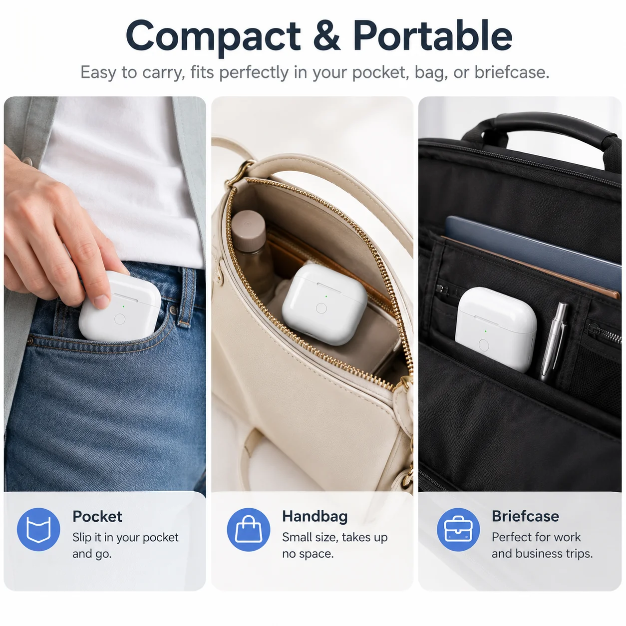Premium Wireless Earphone Charging Case with LED Indicator and 600mAh Battery Capacity