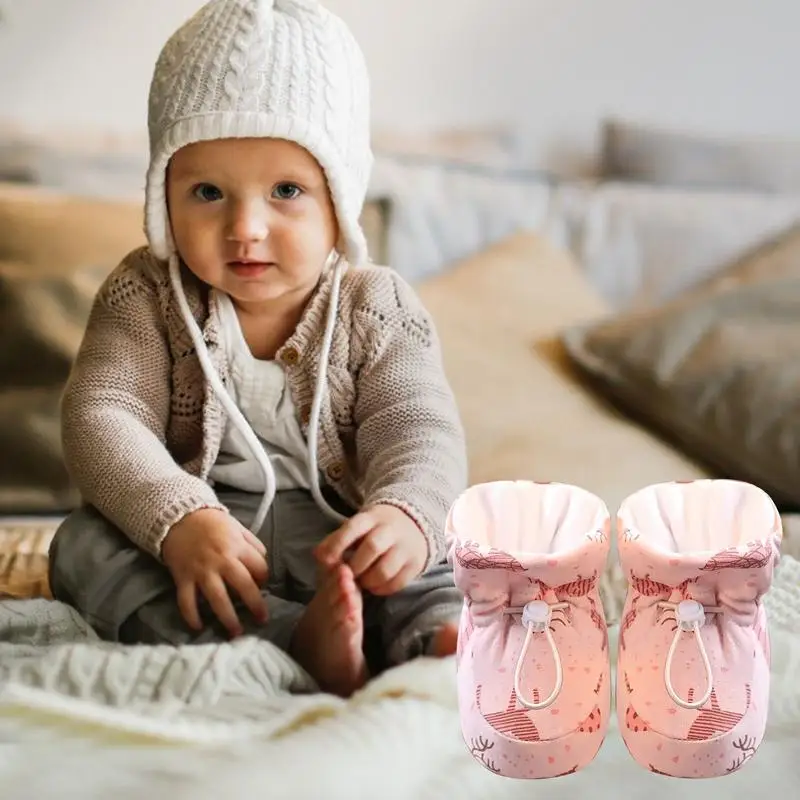 Winter Baby Boots Warm Plush Winter Boots For Babies Drawstring Design Winter Shoes For Car Travel Outdoors Home And Walking 4