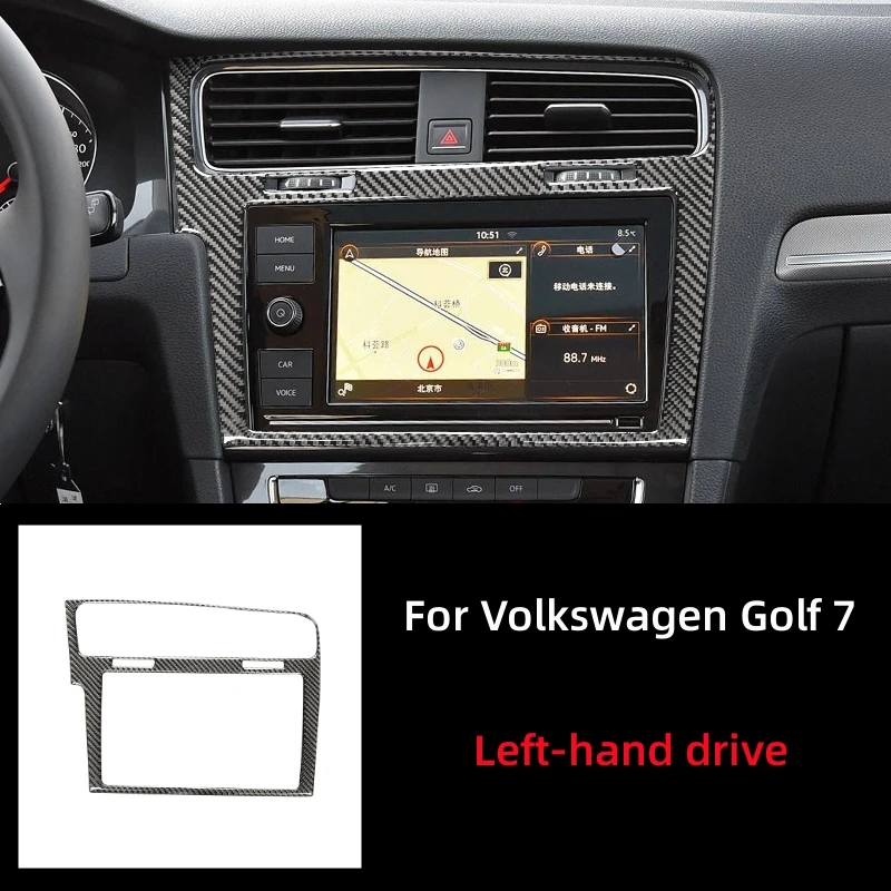 

For Volkswagen Golf 7 Gti Mk7 2013-2019 Carbon Fiber Console Center Gps Navigation Panel Decor Cover Trim Frame Car Accessories