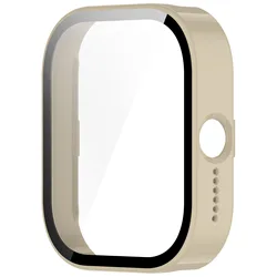 Hard Edge Glass Screen Protector and Frame Case for Smartwatch - Durable Bumper Cover Accessory (White)