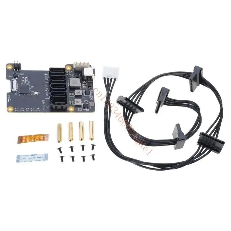 RPi 5 5B용 X1009 PCIe-5포트 HDD 확장 보드, 고용량 X5QC