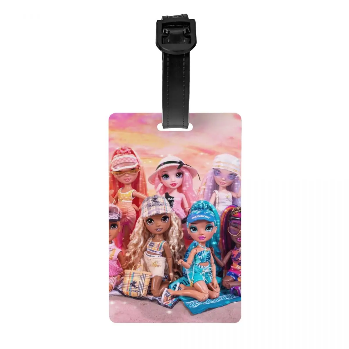 

Custom Beach Rainbow High Group Luggage Tag Privacy Protection Cartoon Baggage Tags Travel Bag Labels Suitcase