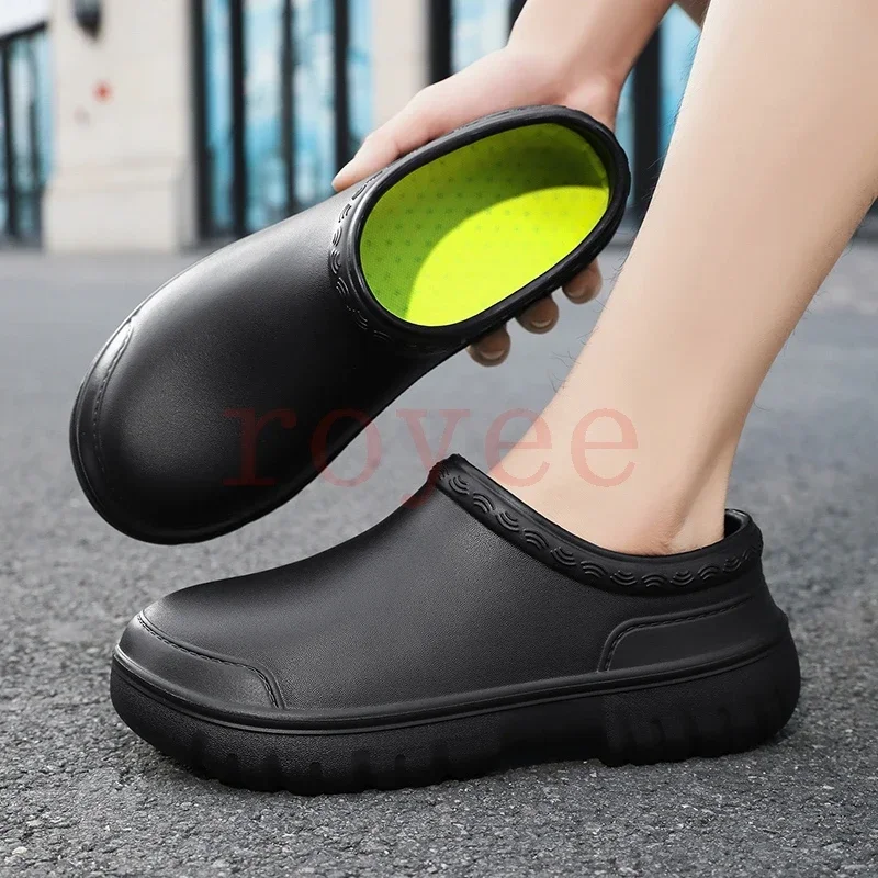 non slip work shoes for Men bareboot rain boots Flat Clogs best