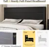 Farmhouse King Bed Frame with 49" Tall Headboard/Unique Wooden Platform Bed/Base with Noise-Free Hidden Metal Bed Frame/Black 4