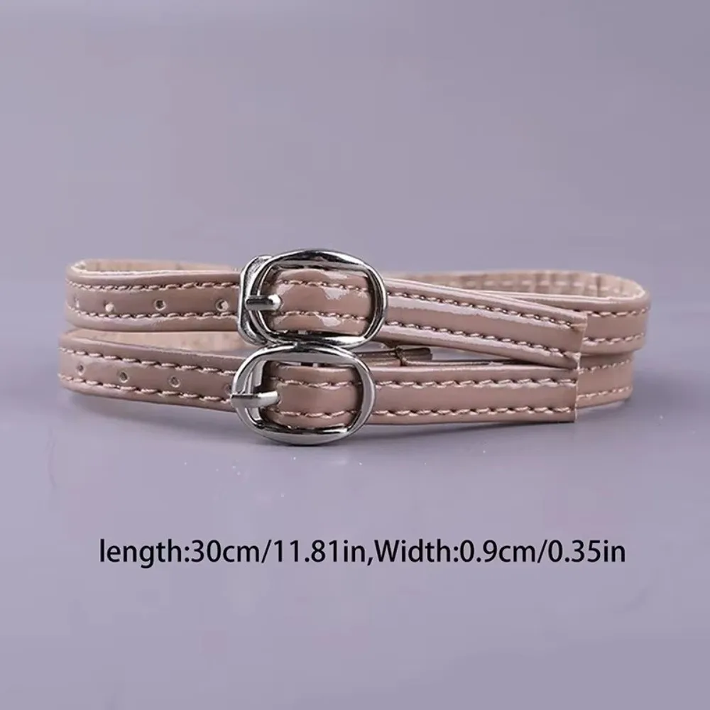 Premium PU Leather Adjustable Shoe Straps with Metal Buckle - Anti-Drop Heel Accessory