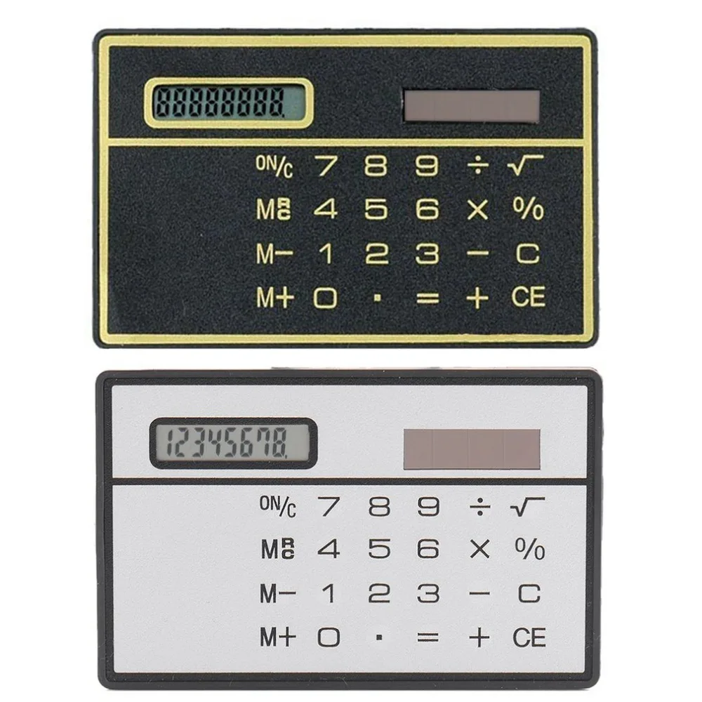 8 Digit Slim Card tanie kalkulator kieszonkowy energii słonecznej